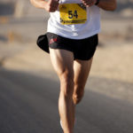 Marathon runner in mid stride