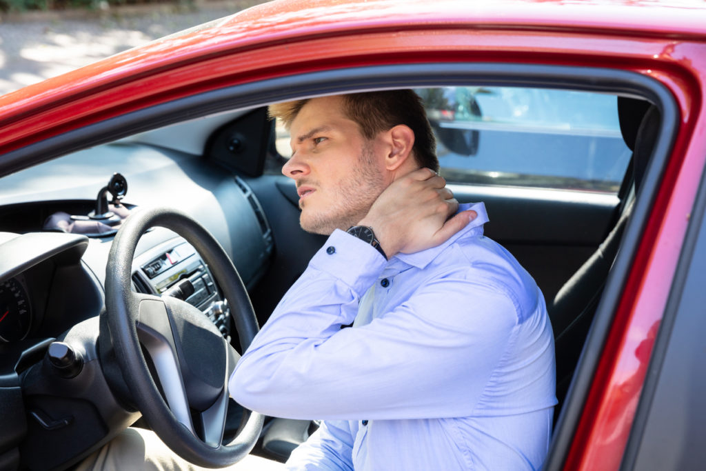 Man with neck pain after a car accident